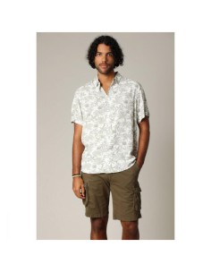 Chemise Tropicale Viscose Deeluxe — Blanc et Vert