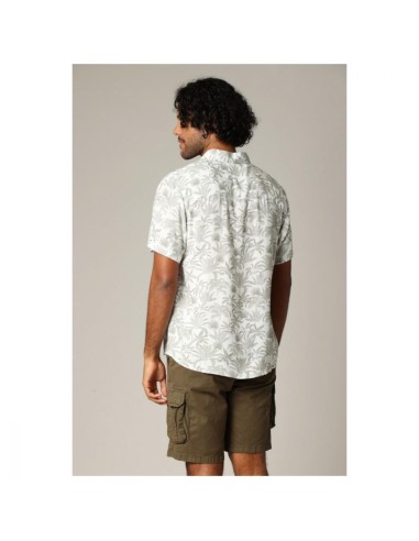 Chemise Tropicale Viscose Deeluxe — Blanc et Vert