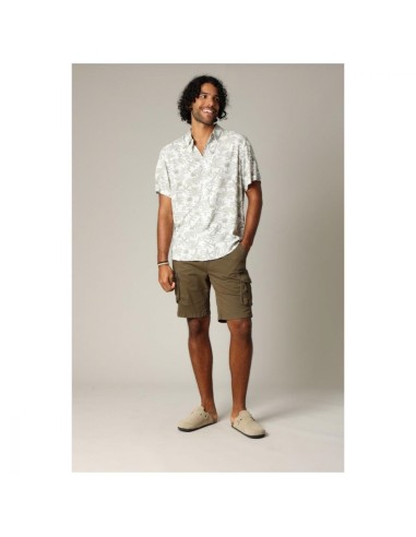 Chemise Tropicale Viscose Deeluxe — Blanc et Vert