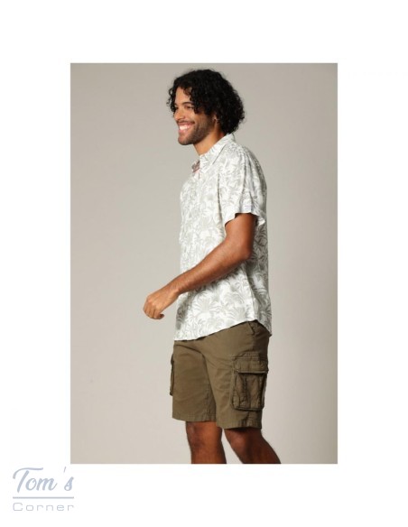 Chemise Tropicale Viscose Deeluxe — Blanc et Vert