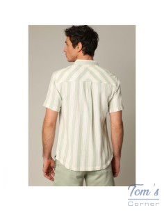 Chemise Rayée Coton Vert et Blanc — Deeluxe 2