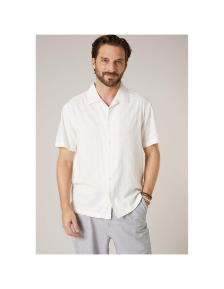 Chemise Manches Courtes Blanc Fluide — Deeluxe