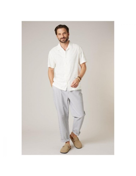 Chemise Manches Courtes Blanc Fluide — Deeluxe