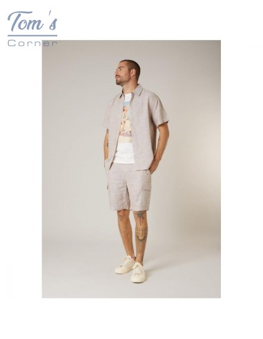 Chemise Lin Viscose Beige Homme — Deeluxe